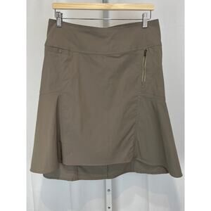 ROYAL ROBBINS Discovery Strider Skirt Fit Flare Stretch Nylon Brown Size 8